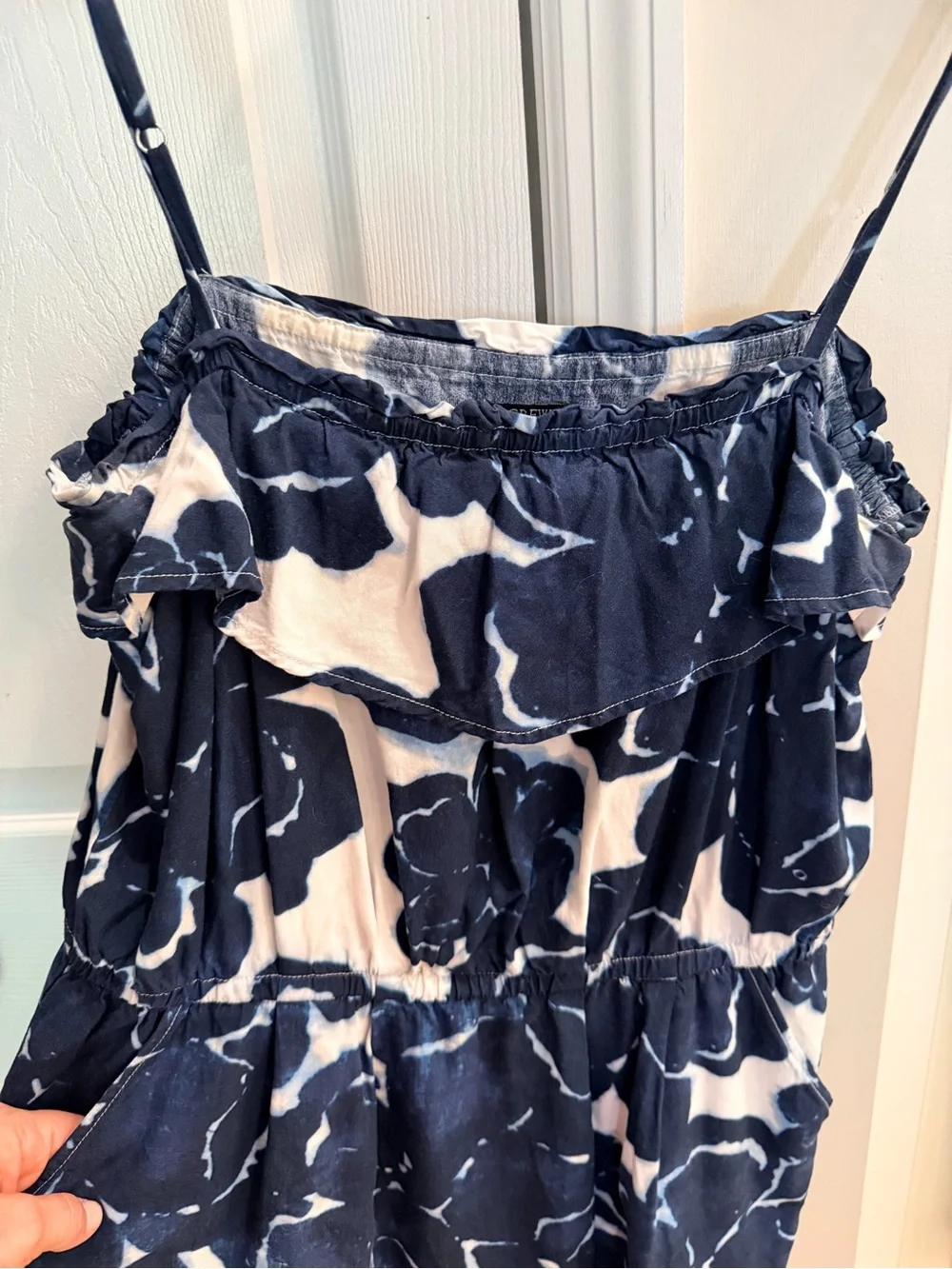 J. Crew Navy and White Floral Sundress